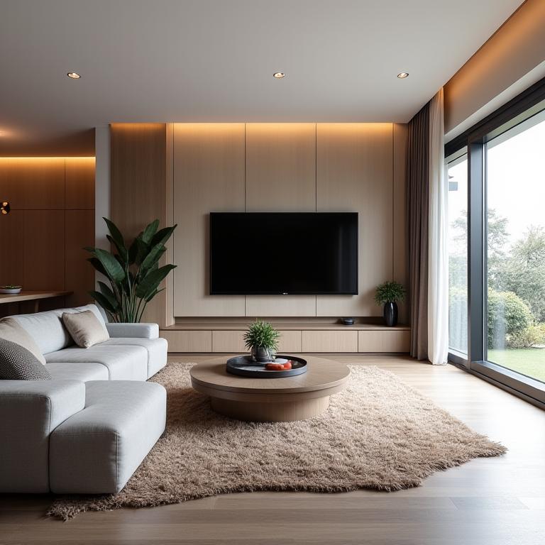 Sala de estar con muebles a medida